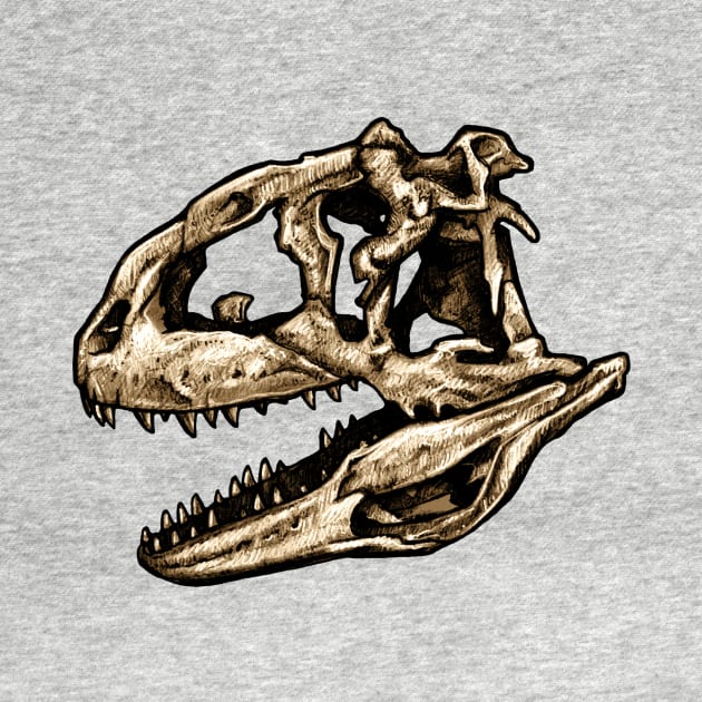 Dinosaur Skull Majungasaurus Sticker by CassWArt